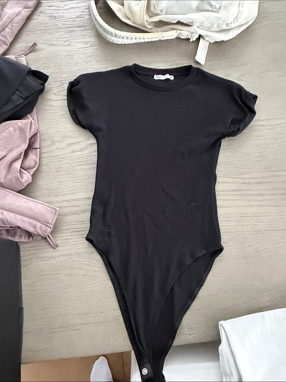 Zara Black Short-Sleeve Kids Bodysuit